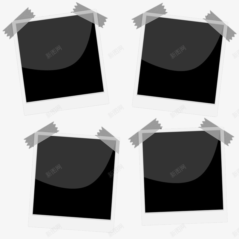 黑色手绘几何相片纸png免抠素材_88icon https://88icon.com 几何方形 相片纸 胶纸 贴纸 透明胶布贴纸 透明胶带 黑色手绘