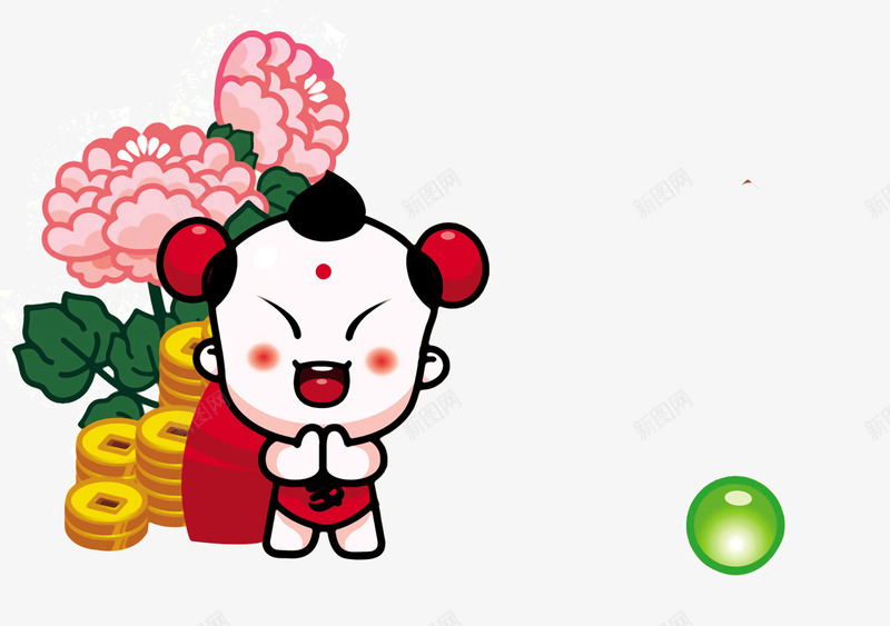 中国风节日元素娃娃png免抠素材_88icon https://88icon.com 中国风元素 喜庆元素 新年 福娃