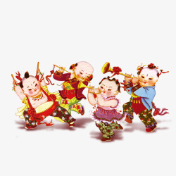 年画娃娃素材