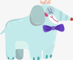 卡通可爱大象动物贴纸矢量图素材