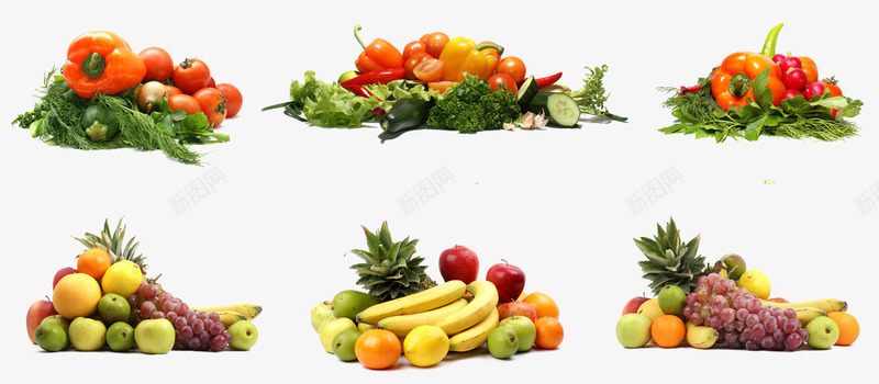 几堆水果蔬菜png免抠素材_88icon https://88icon.com 几堆水果 蔬菜 青椒 香蕉