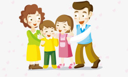 卡通家庭照素材