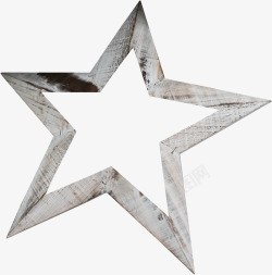 木质镂空五角星素材