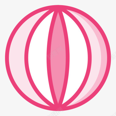 新年纹理粉色手绘皮球元素矢量图图标图标