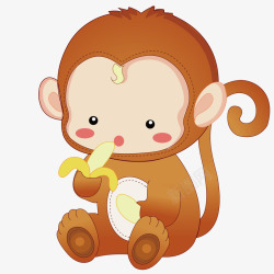 吃香蕉的小猴素材