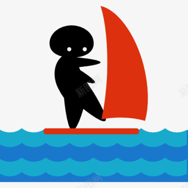 运动器械风帆冲浪图标图标