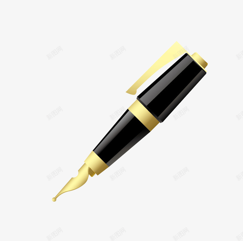 黑色钢笔矢量图eps免抠素材_88icon https://88icon.com 文具 金属钢笔 钢笔 黑色 矢量图