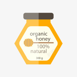 黄色六角瓶装蜂蜜标签素材