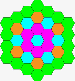 六边形块状分布矢量图素材
