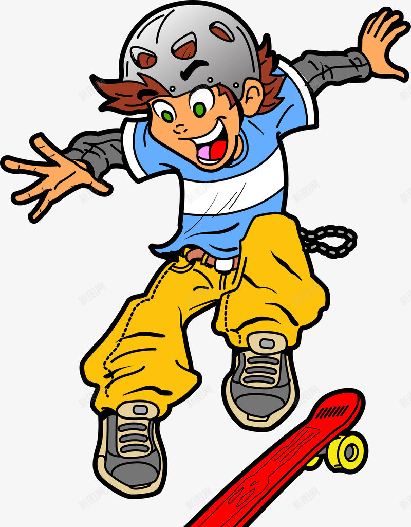 卡通滑板青少年png免抠素材_88icon https://88icon.com 人物 体育 儿童 卡通 卡通风格滑板儿童人物 插画 滑板 玩耍 矢量素材 青少年