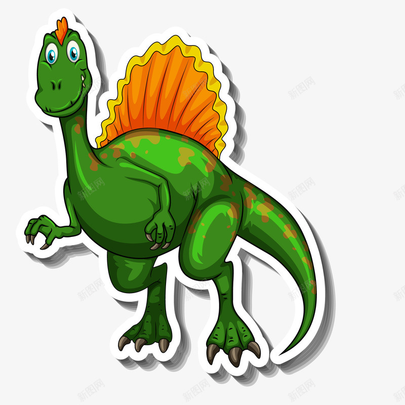 可爱绿色的恐龙手绘矢量图ai免抠素材_88icon https://88icon.com 动物 卡通 可爱 恐龙 手绘 标签设计 贴纸设计 矢量图