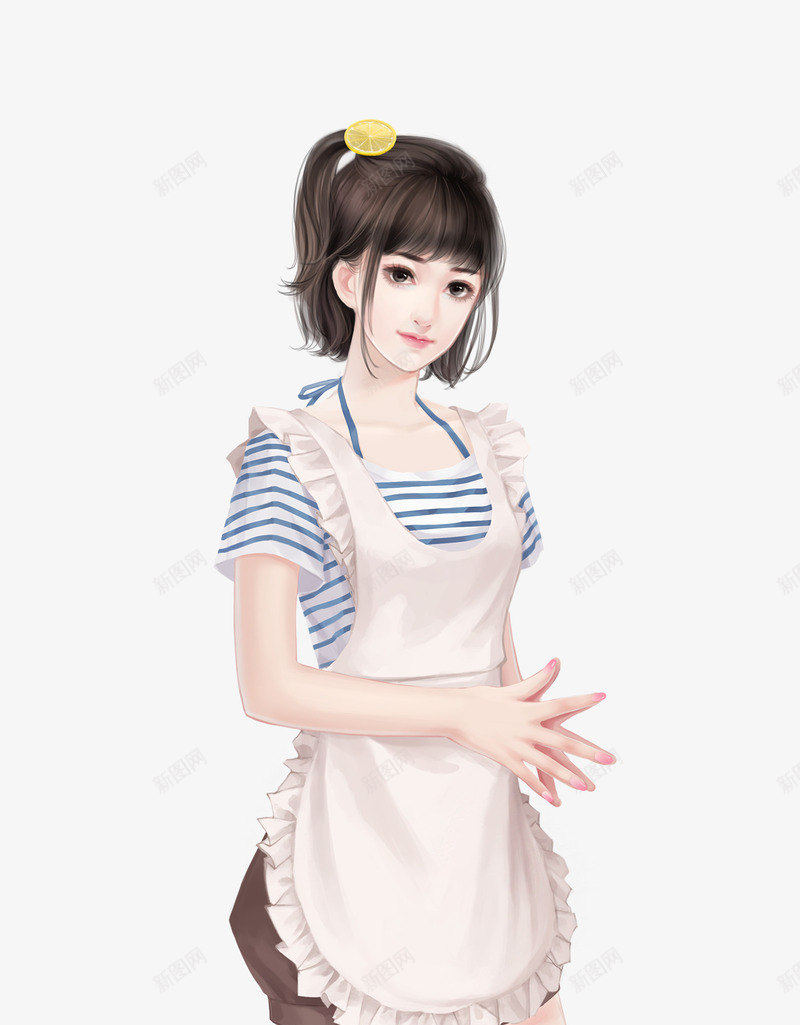 服务员女孩手绘png免抠素材_88icon https://88icon.com 图片 女孩 服务员