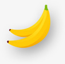 手绘创意扁平风格黄色的香蕉素材