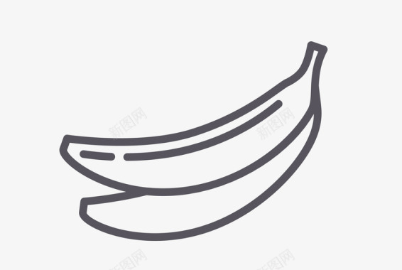 手绘香蕉图标图标