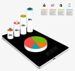 平面立体商业分析表素材