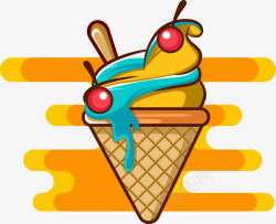 彩色冰激淋简约奶油冰淇淋高清图片