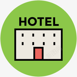 卡通厨具酒店旅馆图标图标