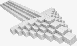 白色方形商务台阶素材
