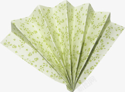 绿色花纹折纸扇素材