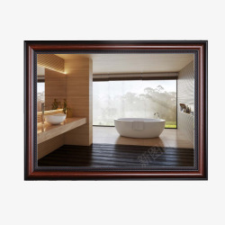 古典方形浴室镜子素材