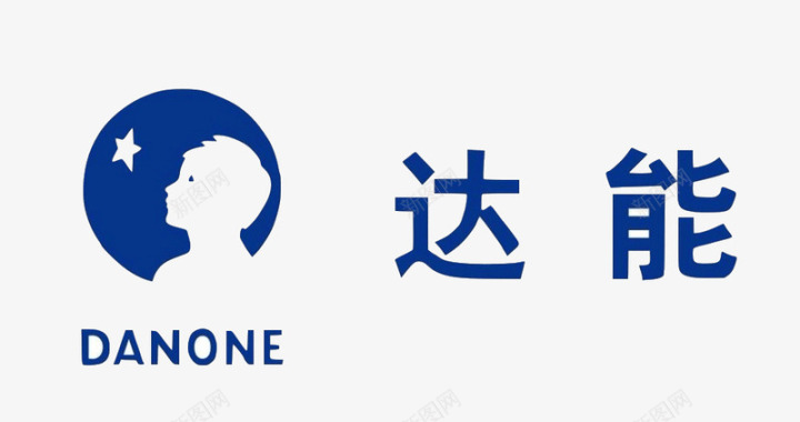 蓝色铁铲达能集团LOGO蓝色星星人像侧图标图标