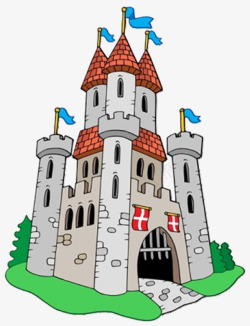 简约大气装饰卡通城堡图素材