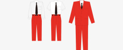 扁平服装套装红色西装矢量图素材