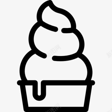 矢量盆栽冰淇淋FrozenYogurt图标图标