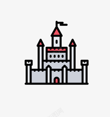 旋转城堡城堡可爱童话图标图标