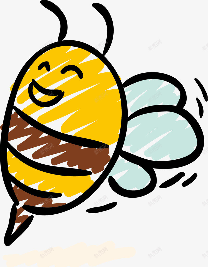 黄色微笑手绘蜜蜂png免抠素材_88icon https://88icon.com 5月8号 幸福 开心 微笑蜜蜂 手绘蜜蜂 时间微笑日 笑容