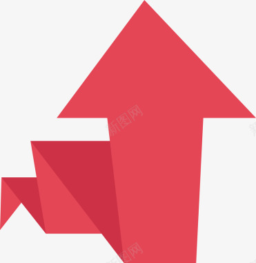 矢量几何素材创意红色折纸箭头图标图标