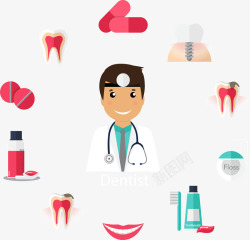 牙齿工具分类标签素材