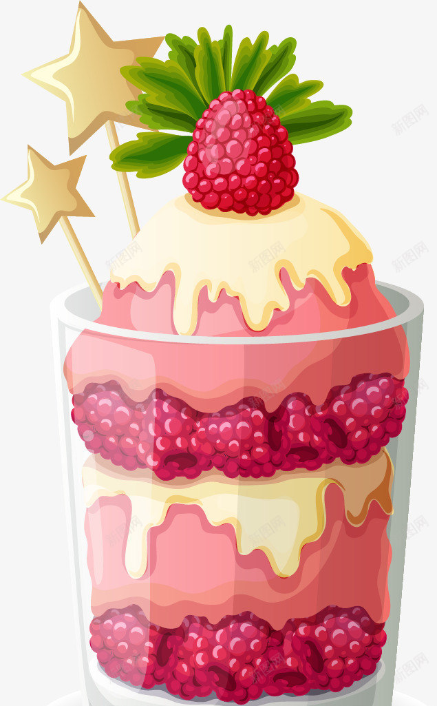 红色桑葚冰激凌圣代png免抠素材_88icon https://88icon.com 冰激凌 桑葚果 水果冰激凌 甜品 矢量素材