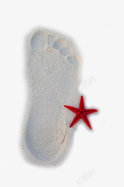 海星沙滩脚印素材