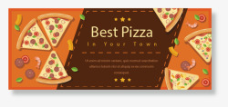 手绘披萨促销标签素材