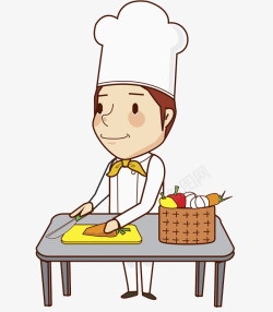 卡通做饭厨师图素材