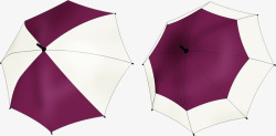 紫色手绘雨伞装饰素材