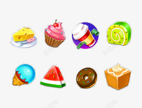 卡通食物甜品图标图标