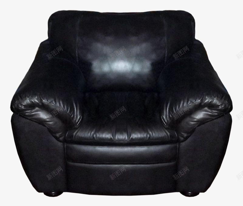 沙发皮质黑色png免抠素材_88icon https://88icon.com 沙发 皮质 黑色