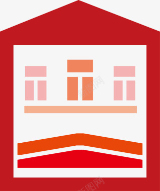 红色房地产图标图标