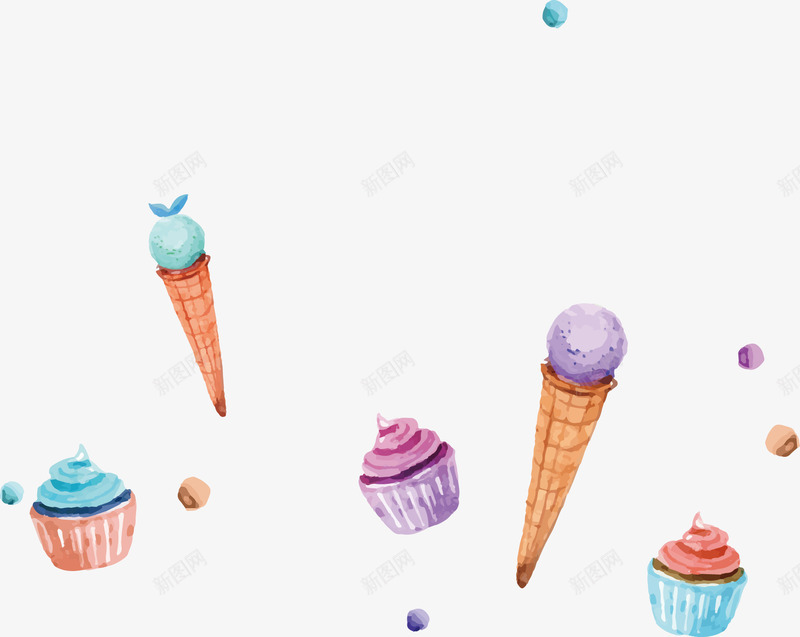 卡通手绘甜点冰淇淋矢量图ai免抠素材_88icon https://88icon.com 冰淇淋 卡通 手绘 甜点 矢量图
