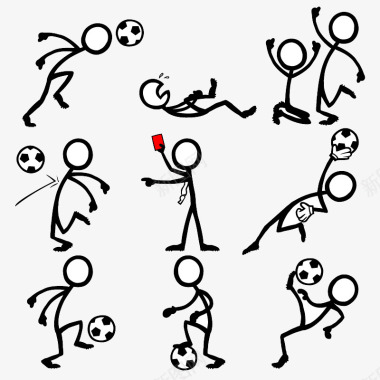 9款足球运动小人图标图标