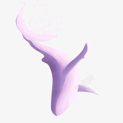 卡通手绘紫色的海豚素材