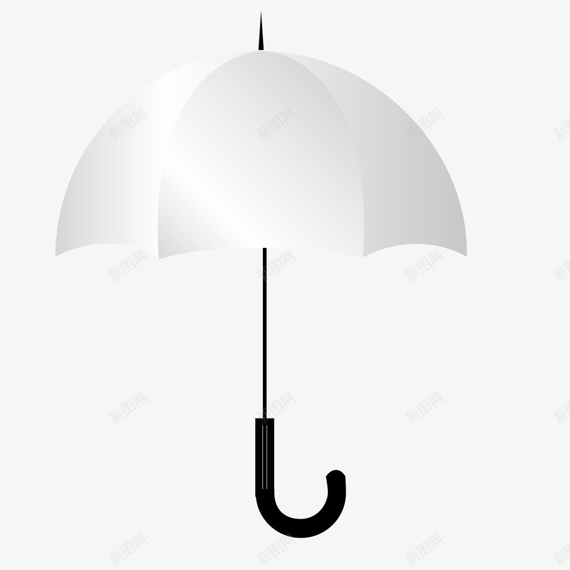 灰色质感渐变雨伞矢量图ai免抠素材_88icon https://88icon.com 渐变 灰色 灰色矢量 质感 雨伞 矢量图