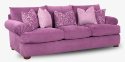 紫色抱枕家用长座沙发高清图片