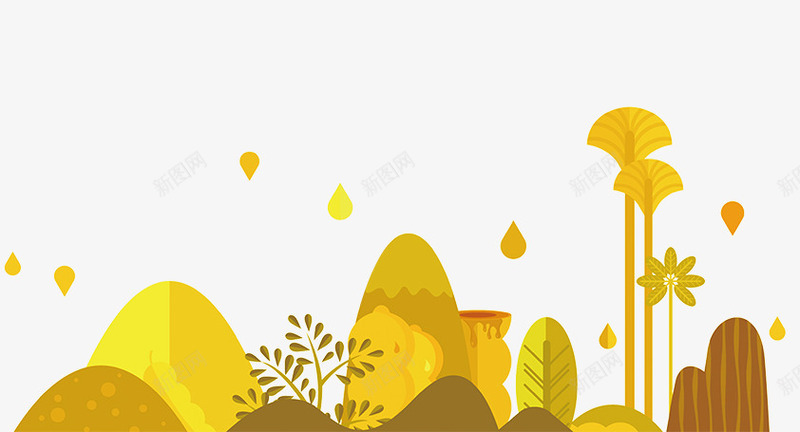 植物黄色卡通树叶山峰造型png免抠素材_88icon https://88icon.com 卡通 山峰 树叶 植物 造型 黄色