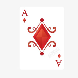 红色方片A创意扑克牌矢量图高清图片