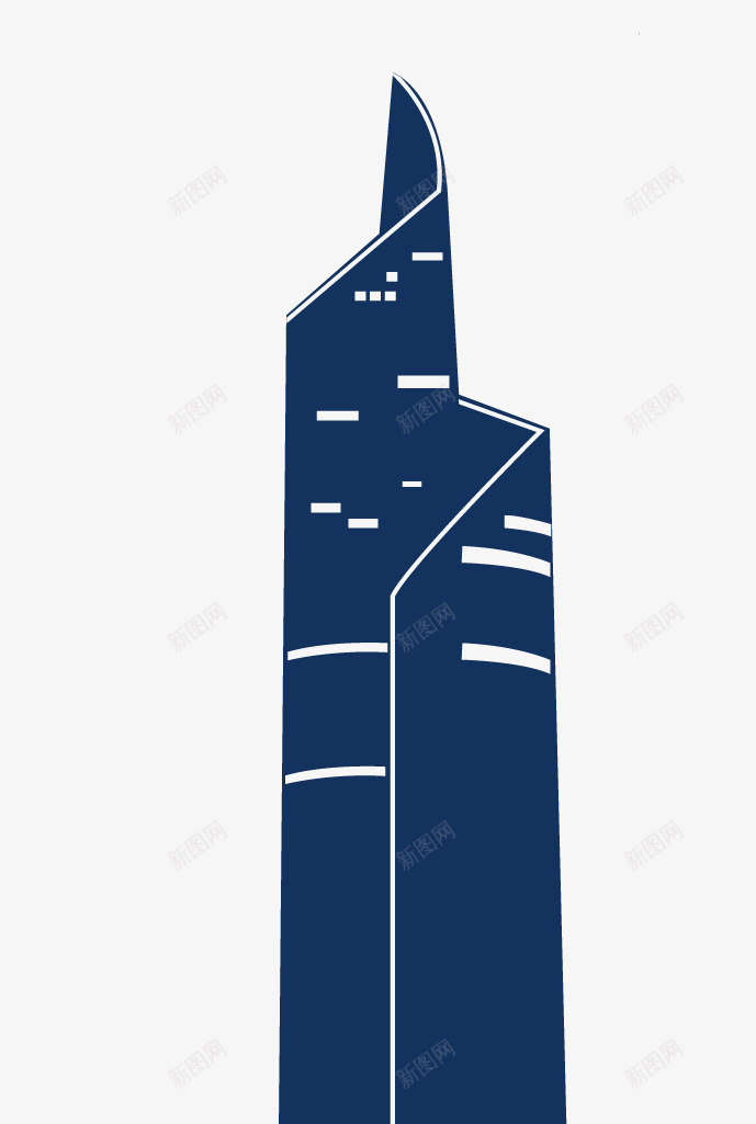 蓝色建筑剪影png免抠素材_88icon https://88icon.com 建筑剪影 建筑地产 蓝色 装饰图案 高楼