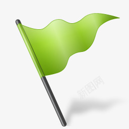 飘扬的绿色旗帜图标图标