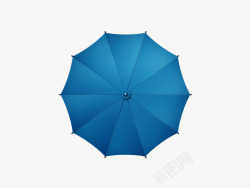 手绘蓝色卡通小雨伞素材